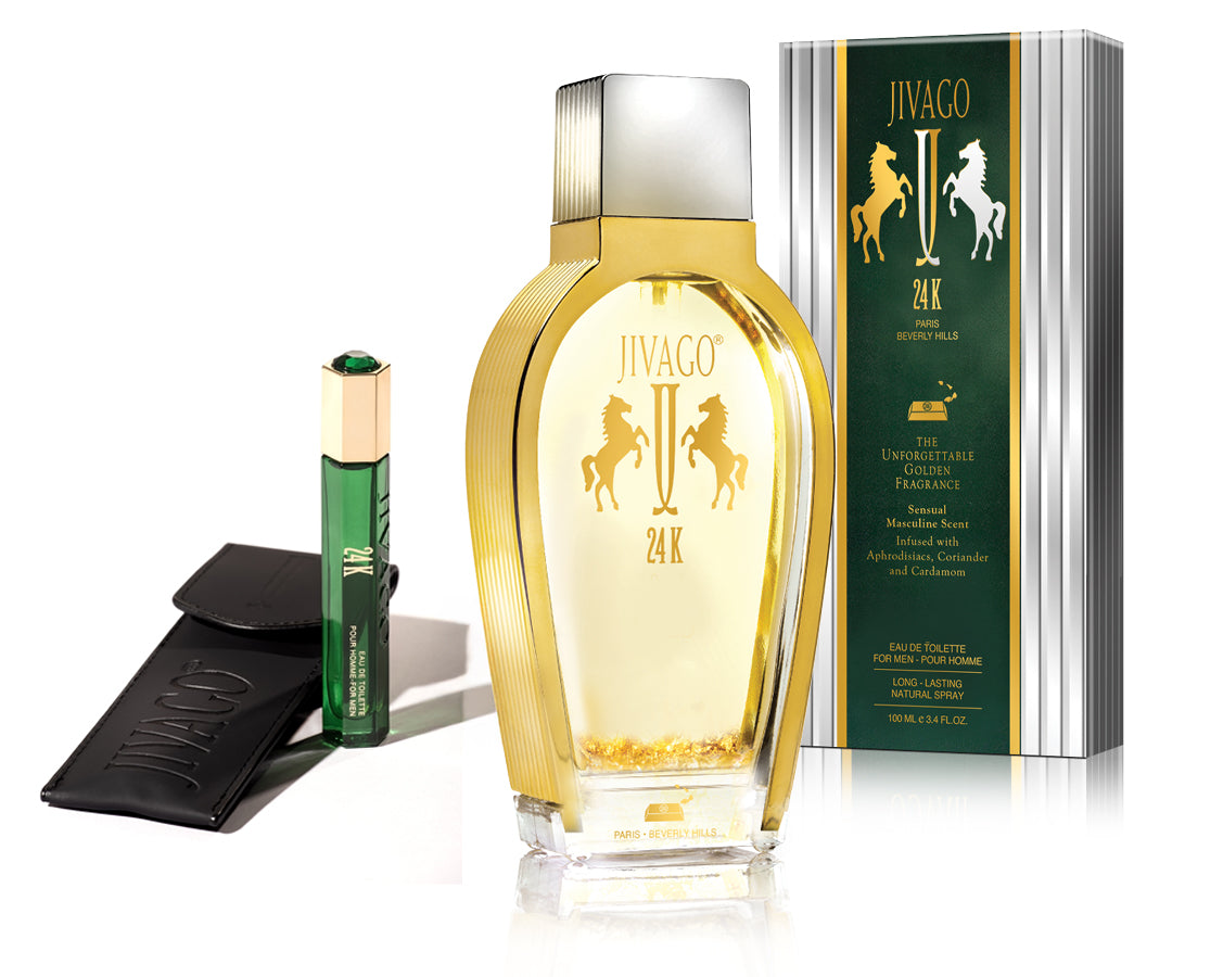 JIVAGO 24K for Men Eau de Toilette 100ml + Travel-Size Rollerball 10ml
